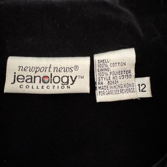 Vintage Newport News Jeanology Black Velvet Corset Front Closure Military Blazer - Picture 10 of 12